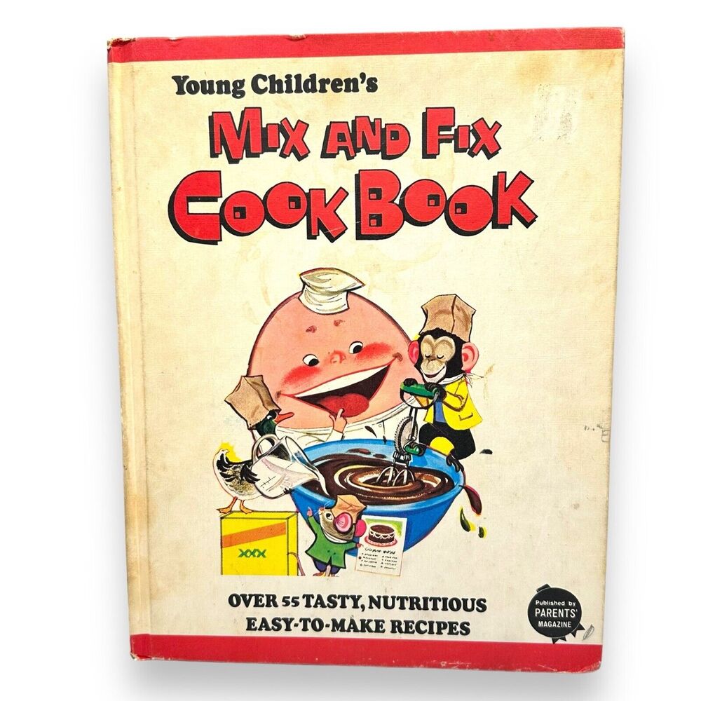 Vintage 70s Young Children's Mix & Fix Cookbook Parents Magazine Kitschy